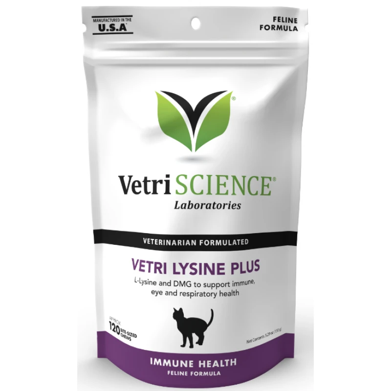 Συμπλήρωμα διατροφής γάτας Vetriscience Lysine Plus 120τμχ κατά του ερπητοϊού ΓΑΤΕΣ