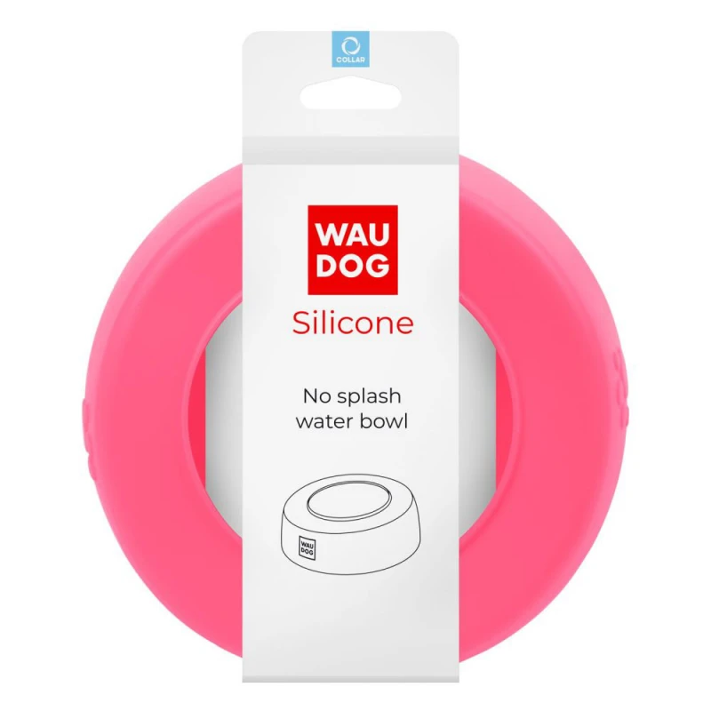 Μπολ Φαγητού & Νερού για Σκύλους και Γάτες Waudog Silicone No Splash 1L Ροζ ΣΚΥΛΟΙ