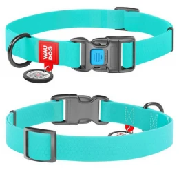 Περιλαίμιο Αδιάβροχο Τιρκουάζ Φωσφορίζων WauDog Plastic Fastex 15mm x 23-35cm με SmartID Περιλαίμιο Αδιάβροχο Τιρκουάζ Φωσφορίζων WauDog Plastic Fastex 15mm x 23-35cm με SmartID
