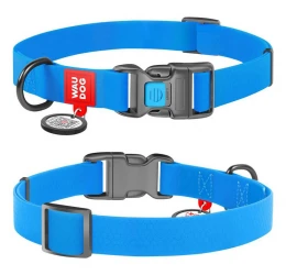 Περιλαίμιο Αδιάβροχο WauDog Blue Plastic Fastex 25mm x 35-58cm με SmartID Περιλαίμιο Αδιάβροχο WauDog Blue Plastic Fastex 25mm x 35-58cm με SmartID