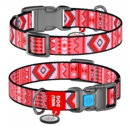 Περιλαίμιο WauDog Etno Red Plastic Fastex 15mm x 23-35cm με SmartID Περιλαίμιο WauDog Etno Red Plastic Fastex 15mm x 23-35cm με SmartID