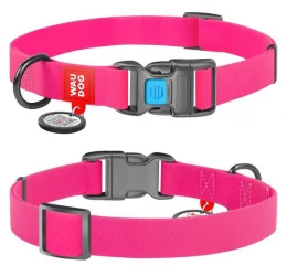 Περιλαίμιο Αδιάβροχο WauDog Pink Plastic Fastex 25mm x 31-49cm με SmartID Περιλαίμιο Αδιάβροχο WauDog Pink Plastic Fastex 25mm x 31-49cm με SmartID
