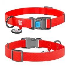 Περιλαίμιο Αδιάβροχο WauDog Red Plastic Fastex 15mm x 23-35cm με SmartID Περιλαίμιο Αδιάβροχο WauDog Red Plastic Fastex 15mm x 23-35cm με SmartID
