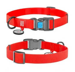 Περιλαίμιο Αδιάβροχο WauDog Red Plastic Fastex 25mm x 35-58cm με SmartID Περιλαίμιο Αδιάβροχο WauDog Red Plastic Fastex 25mm x 35-58cm με SmartID