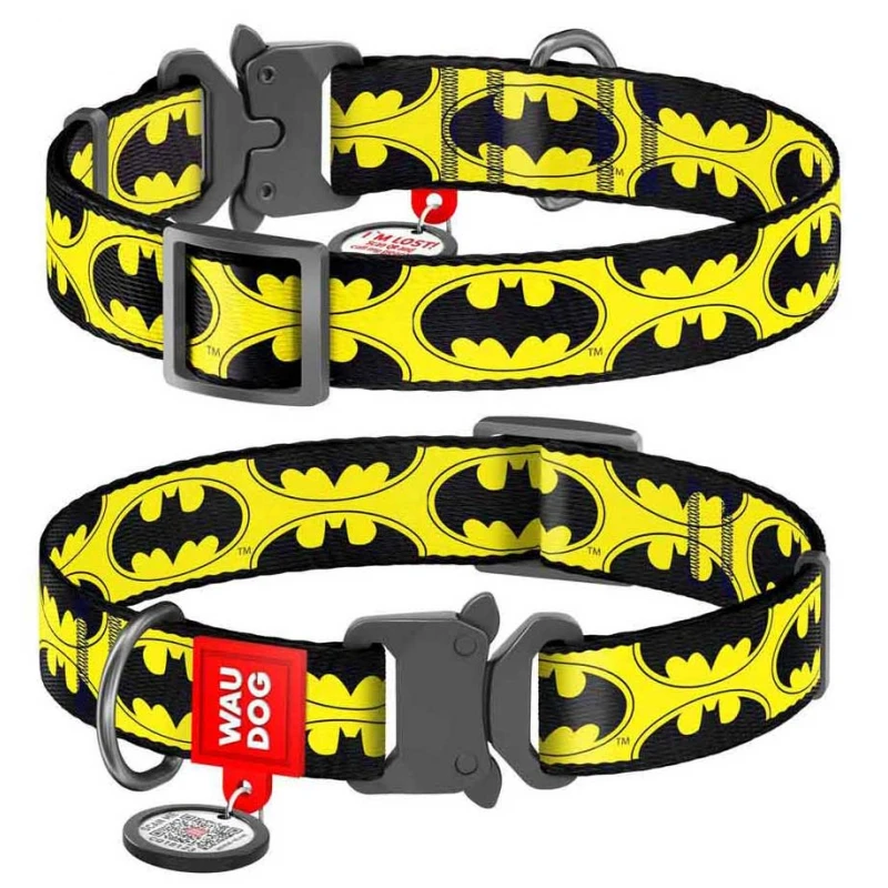 Περιλαίμιο WauDog Batman Logo Metal 1,5x23-35cm με SmartID ΠΕΡΙΛΑΙΜΙΑ - ΟΔΗΓΟΙ - ΣΑΜΑΡΑΚΙΑ