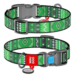 Περιλαίμιο WauDog Etno Green Plastic Fastex 15mm x 23-35cm με SmartID Περιλαίμιο WauDog Etno Green Plastic Fastex 15mm x 23-35cm με SmartID