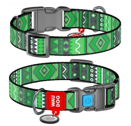 Περιλαίμιο WauDog Etno Green Plastic Fastex 25mm x 31-49cm με SmartID Περιλαίμιο WauDog Etno Green Plastic Fastex 25mm x 31-49cm με SmartID