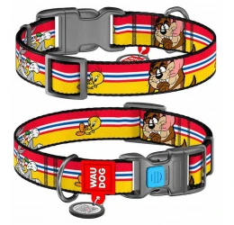 Περιλαίμιο WauDog Looney 3 Plastic Fastex 15mm x 23-35cm με SmartID