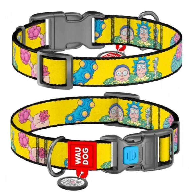 Περιλαίμιο WauDog Rick and Morty Plastic Fastex 15mm x 23-35cm με SmartID ΣΚΥΛΟΙ