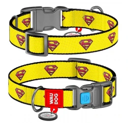 Περιλαίμιο WauDog Superman 2 Yellow Plastic 15mm x 23-35cm με SmartID Περιλαίμιο WauDog Superman 2 Yellow Plastic 15mm x 23-35cm με SmartID