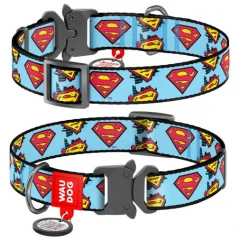 Περιλαίμιο WauDog Superman Light blue Metal 15mm x 23-35cm με SmartID Περιλαίμιο WauDog Superman Light blue Metal 15mm x 23-35cm με SmartID