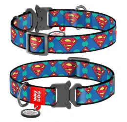 Περιλαίμιο WauDog Superman Logo Metal 25mm x 31-49cm με SmartID Περιλαίμιο WauDog Superman Logo Metal 25mm x 31-49cm με SmartID
