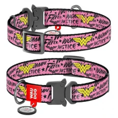 Περιλαίμιο WauDog Wonder Woman Pink Metal 15mm x 23-35cm με SmartID Περιλαίμιο WauDog Wonder Woman Pink Metal 15mm x 23-35cm με SmartID