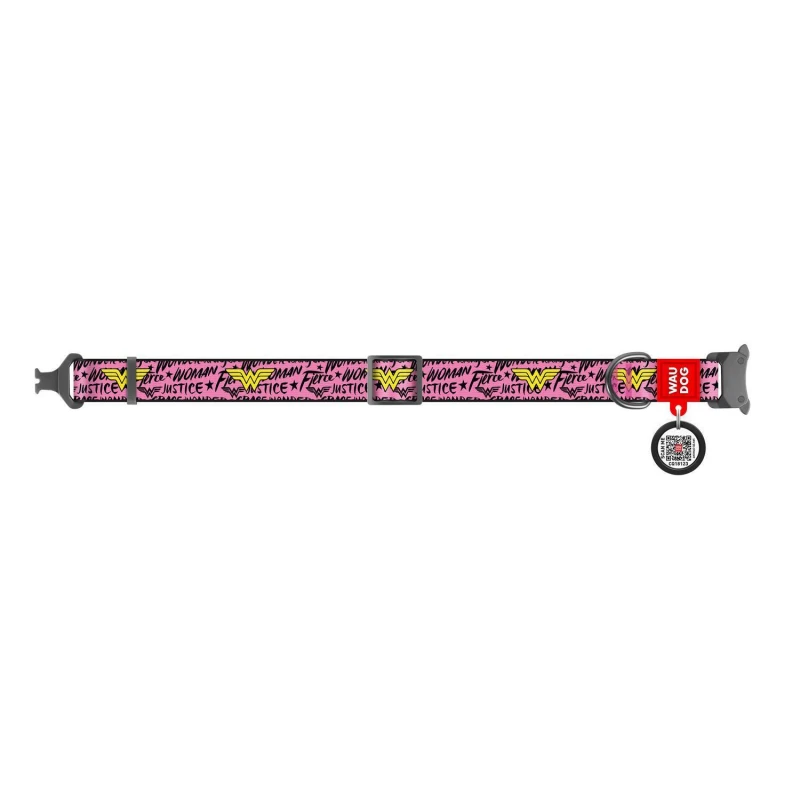 Περιλαίμιο WauDog Wonder Woman Pink Metal 2,5x31-49cm με SmartID ΣΚΥΛΟΙ