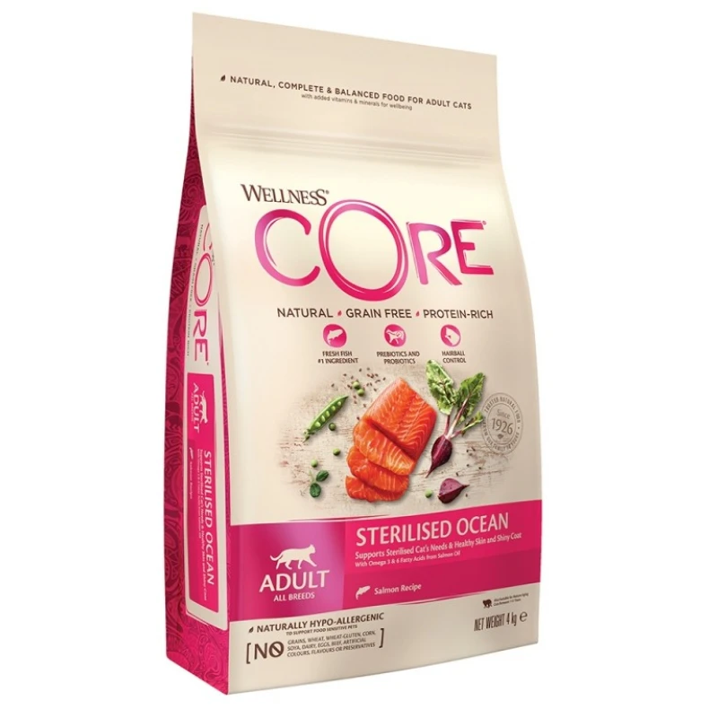 WELLNESS CORE CAT STERILIZED ΣΟΛΟΜΟΣ 4Kg ΞΗΡΑ ΤΡΟΦΗ ΓΑΤΑΣ