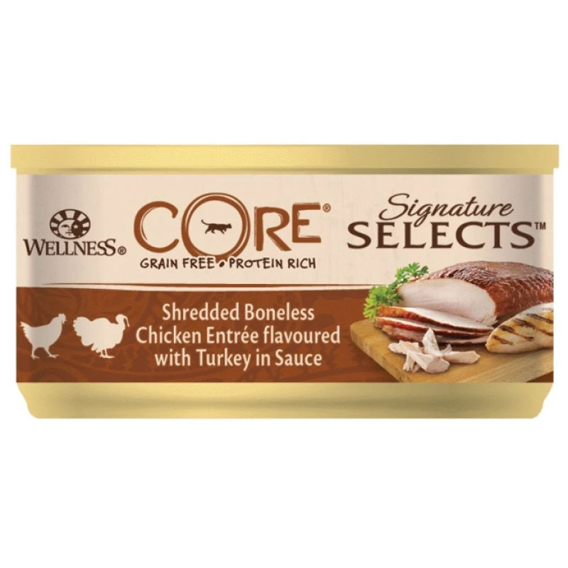 Wellness Core Signature Select Shredded Κοτόπουλο & Γαλοπούλα σε σάλτσα 24x79gr ΥΓΡΗ ΤΡΟΦΗ -  ΚΟΝΣΕΡΒΕΣ ΓΑΤΑΣ