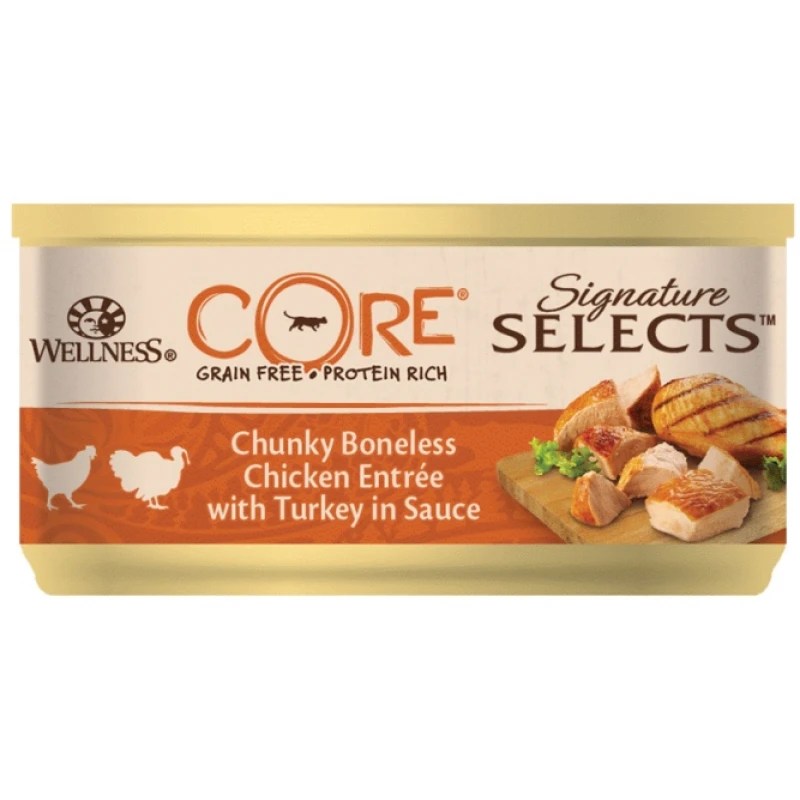 Wellness Core Signature Select Chunky Κοτόπουλο & Γαλοπούλα σε σάλτσα 24 x 79gr ΥΓΡΗ ΤΡΟΦΗ -  ΚΟΝΣΕΡΒΕΣ ΓΑΤΑΣ