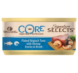 Wellness Core Signature Select Flaked Τόνος & Γαρίδα σε ζωμό 24 x 79gr Wellness Core Signature Select Flaked Τόνος & Γαρίδα σε ζωμό 24 x 79gr