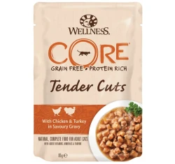 Wellness Core Tender Cuts Fillets Κοτόπουλο & Γαλοπούλα σε σάλτσα 24 x 85gr Wellness Core Tender Cuts Fillets Κοτόπουλο & Γαλοπούλα σε σάλτσα 24 x 85gr