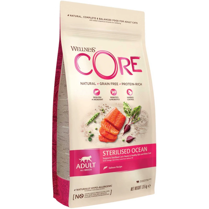 WELLNESS CORE CAT STERILIZED ΣΟΛΟΜΟΣ 1,75Kg ΞΗΡΑ ΤΡΟΦΗ ΓΑΤΑΣ