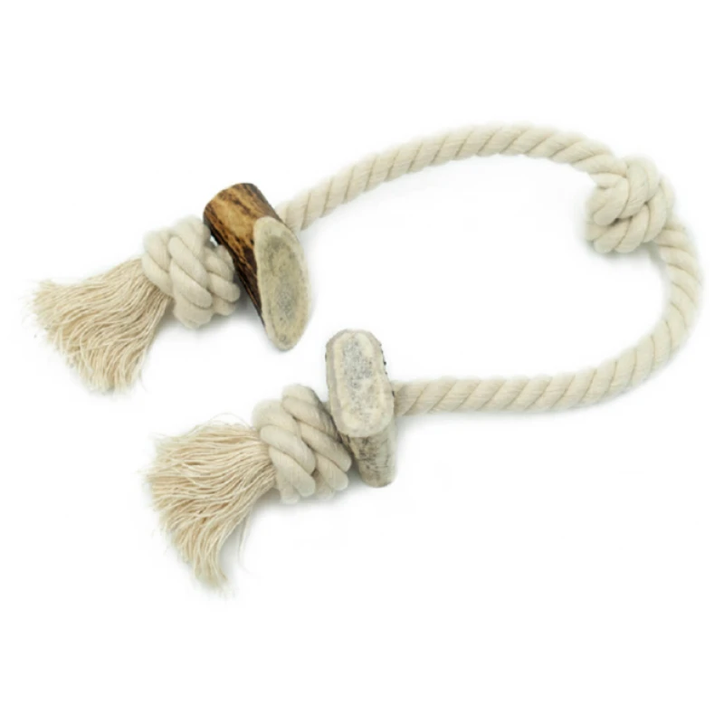 Παιχνίδι Rope String Medium 40cm με Κέρατο Ελαφιού Wildz Antler Chew 70gr ΣΚΥΛΟΙ