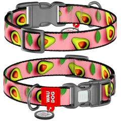 Περιλαίμιο WauDog Avocado on Pink Plastic Fastex XL 25mm x 37-58cm με SmartID Περιλαίμιο WauDog Avocado on Pink Plastic Fastex XL 25mm x 37-58cm με SmartID