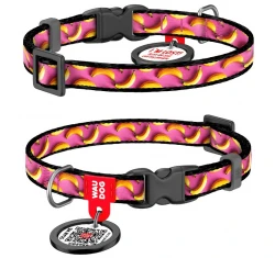 Περιλαίμιο WauDog Bananas On Pink Plastic Fastex 10mm x 20-30cm με SmartID