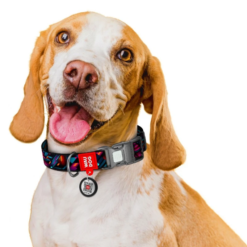 Περιλαίμιο WauDog Endless Worlds Plastic Fastex L 25mm x 33-49cm με SmartID Σκύλοι