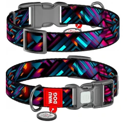 Περιλαίμιο WauDog Endless Worlds Plastic Fastex L 25mm x 33-49cm με SmartID