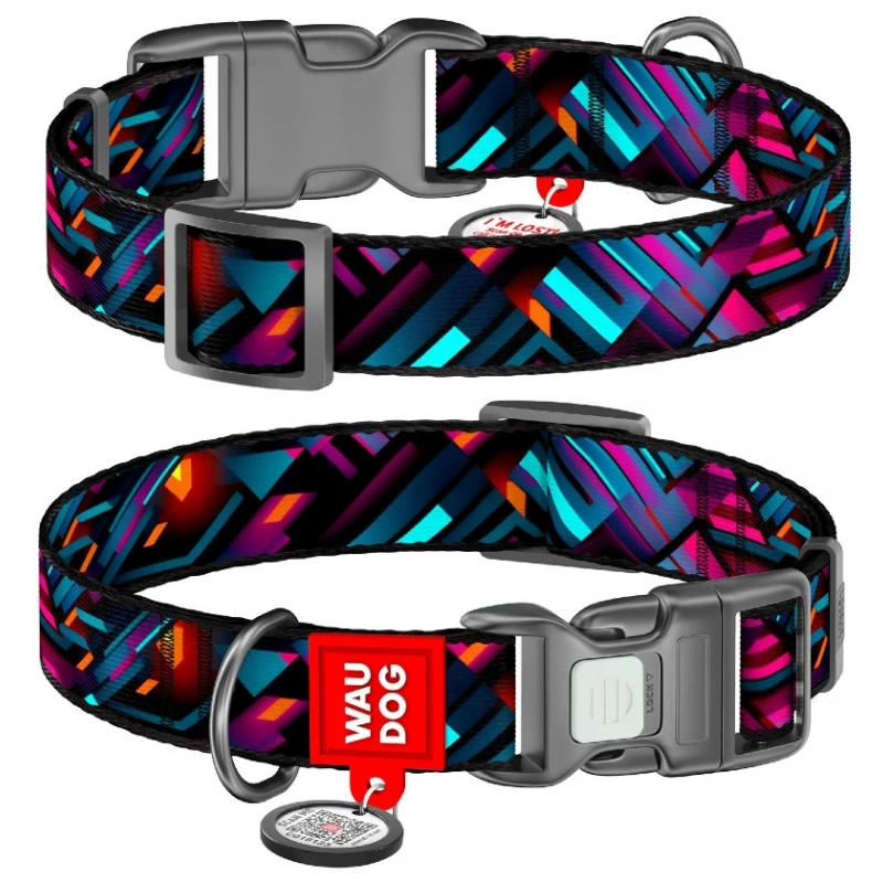 Περιλαίμιο WauDog Endless Worlds Plastic Fastex S 15mm x 25-35cm με SmartID Σκύλοι