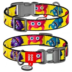 Περιλαίμιο WauDog Furry Monsters Plastic Fastex L 25mm x 33-49cm με SmartID Περιλαίμιο WauDog Furry Monsters Plastic Fastex L 25mm x 33-49cm με SmartID