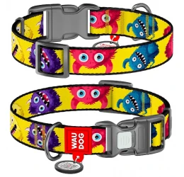 Περιλαίμιο WauDog Furry Monsters Plastic Fastex S 15mm x 25-35cm με SmartID