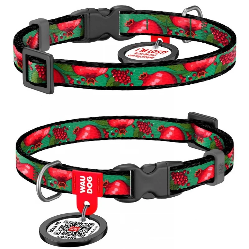 Περιλαίμιο WauDog Grenades Plastic Fastex 10mm x 20-30cm με SmartID Γάτες