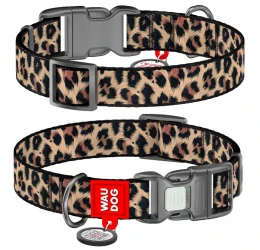 Περιλαίμιο WauDog Leopard Plastic Fastex M 20mm x 28-40cm με SmartID