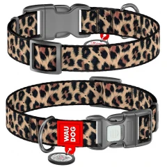 Περιλαίμιο WauDog Leopard Plastic Fastex XL 25mm x 37-58cm με SmartID Περιλαίμιο WauDog Leopard Plastic Fastex XL 25mm x 37-58cm με SmartID