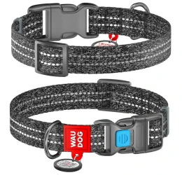 Περιλαίμιο Waudog Reflective Grey Fastex S 15mm x 25-35cm με Smartid