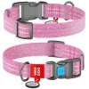 Περιλαίμιο Waudog Reflective Pink Fastex M 20mm x 28-40cm με Smartid Σκύλοι