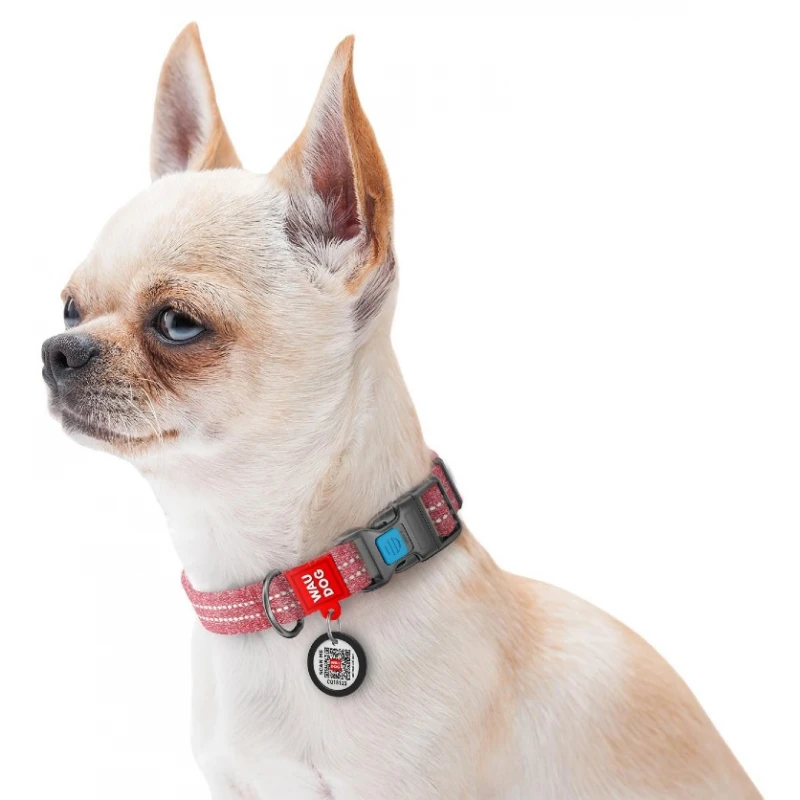 Περιλαίμιο Waudog Reflective Red Fastex S 15mm x 25-35cm με Smartid Σκύλοι