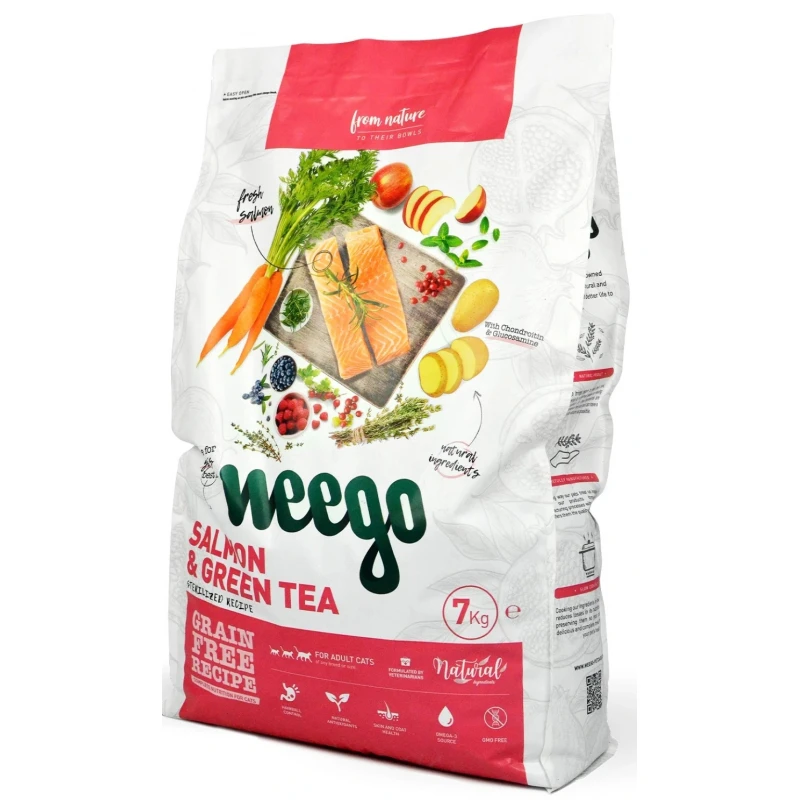 Weego Cat Food Grain Free Sterilized Salmon & Green Tea 7kg Γάτες