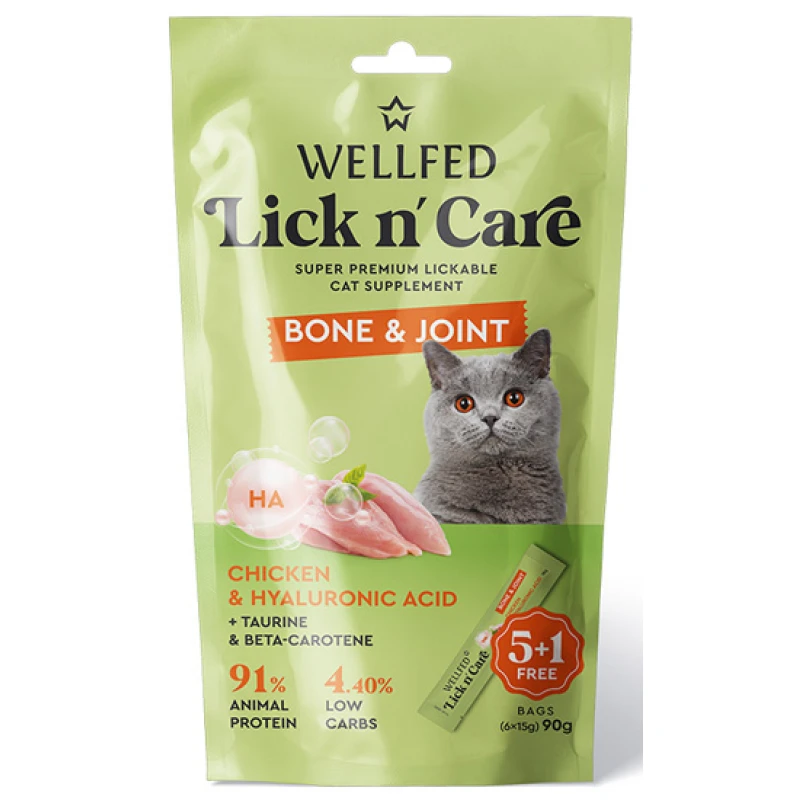 Λιχουδιά Γάτας Wellfed Lick N' Care Bone & Joint (6x15gr) 90gr Γάτες Λιχουδιά Γάτας Wellfed Lick N' Care Bone & Joint (6x15gr) 90gr Γάτες