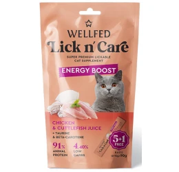 Λιχουδιά Γάτας Wellfed Lick N' Care Energy Boost (6x15gr) 90gr Λιχουδιά Γάτας Wellfed Lick N' Care Energy Boost (6x15gr) 90gr