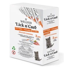 Λιχουδιά Γάτας Wellfed Lick N' Care Kitten-Young Chicken (24x15gr) 360gr