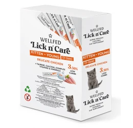 Λιχουδιά Γάτας Wellfed Lick N' Care Kitten-Young Chicken (24x15gr) 360gr
