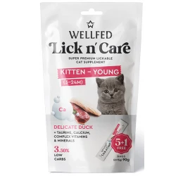 Λιχουδιά Γάτας Wellfed Lick N' Care Kitten-Young Duck (6x15gr) 90gr Λιχουδιά Γάτας Wellfed Lick N' Care Kitten-Young Duck (6x15gr) 90gr