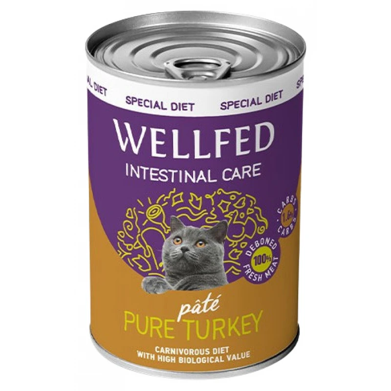 Wellfed Cat για Στειρωμένες Γάτες Γαλοπούλα Intestinal Care 400gr Γάτες Wellfed Cat για Στειρωμένες Γάτες Γαλοπούλα Intestinal Care 400gr Γάτες