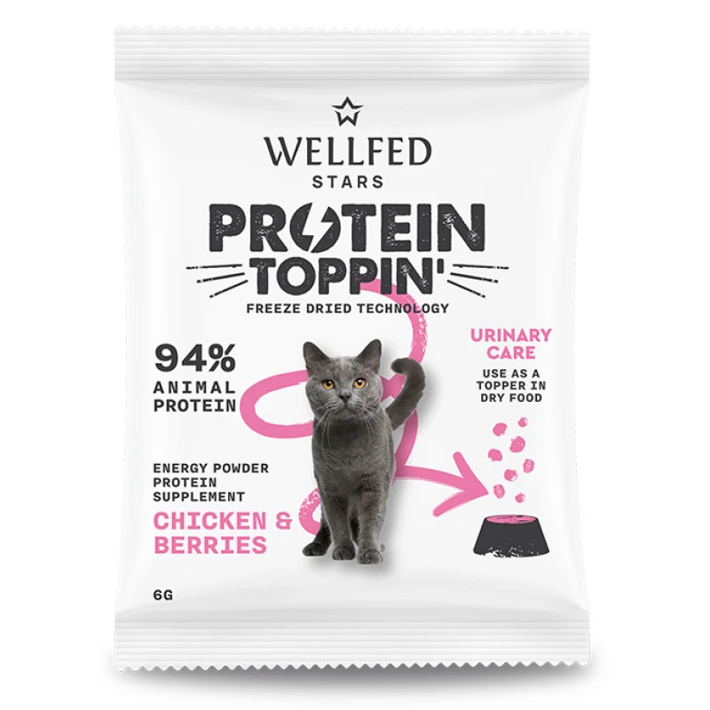 Συμπλήρωμα Διατροφής Wellfed F.D. Protein Toppin' Chicken & Berries 6gr Γάτες Συμπλήρωμα Διατροφής Wellfed F.D. Protein Toppin' Chicken & Berries 6gr Γάτες