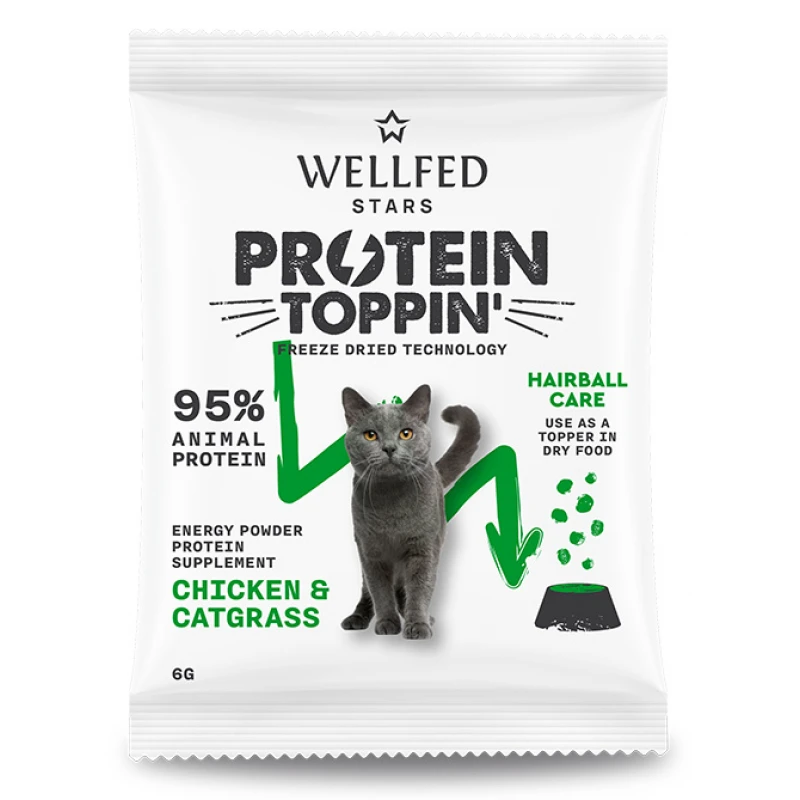 Συμπλήρωμα Διατροφής Wellfed F.D. Protein Toppin' Chicken & Catgrass 6gr Γάτες Συμπλήρωμα Διατροφής Wellfed F.D. Protein Toppin' Chicken & Catgrass 6gr Γάτες