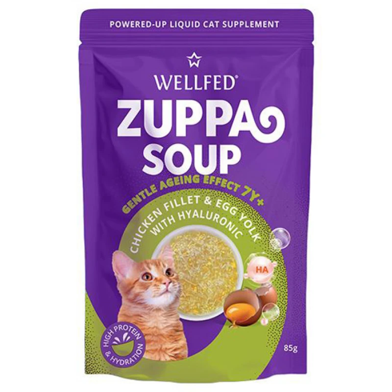 Συμπλήρωμα - Σούπα Γάτας Pet Interest Wellfed Zuppa Soup Chicken & Egg Yolk 85gr Γάτες