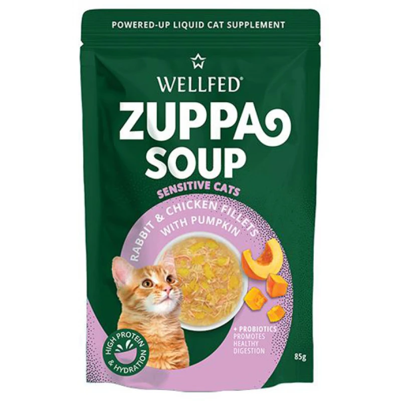 Συμπλήρωμα - Σούπα Γάτας Pet Interest Wellfed Zuppa Soup Rabbit, Chicken & Pumpkin 85gr Γάτες