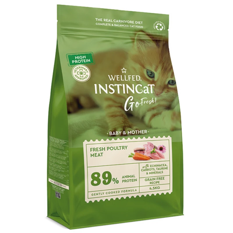 Wellfed Instincat Go Fresh Mother and Baby High Protein Poultry 4,5kg Γάτες